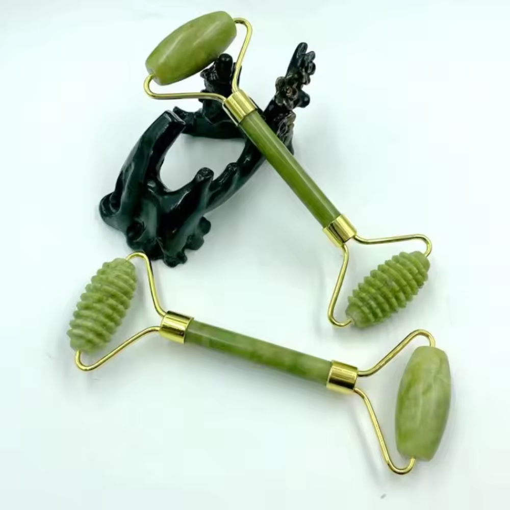 Set de Massage Facial en Jade 3-en-1