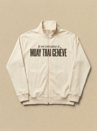 Blanc - Je m'entraine a - Muay Thai Geneve Veste